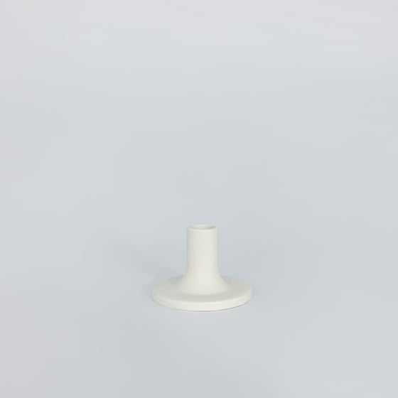 Matte White Ceramic Taper Holder - KM Home
