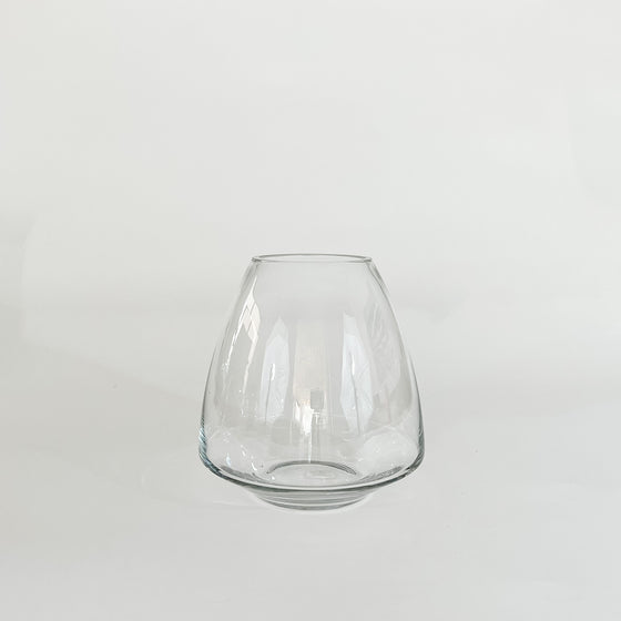 Angled Clear Glass Vase - KM Home