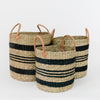 Black & Natural Seagrass Baskets - KM Home