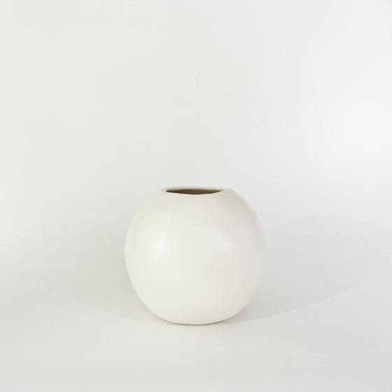 Matte White Large Sphere Vase - KM Home