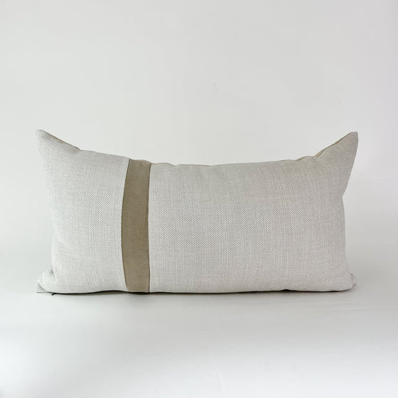 Taupe Bolster with Suede Stripe - KM Home