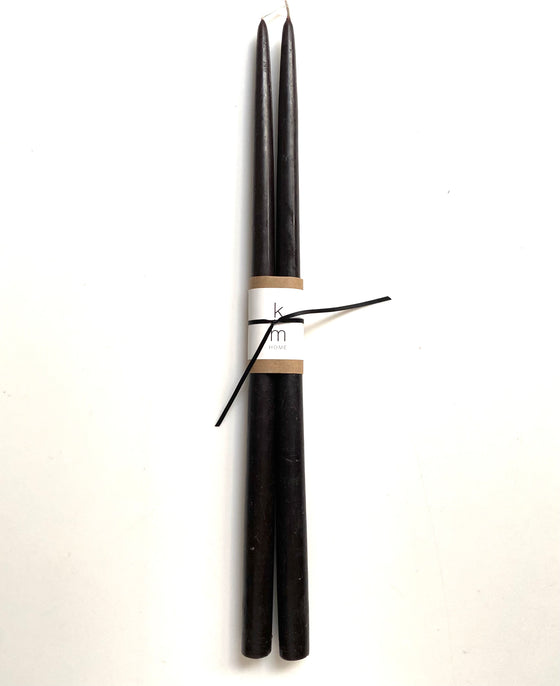 Black Taper Candle, Pair - KM Home