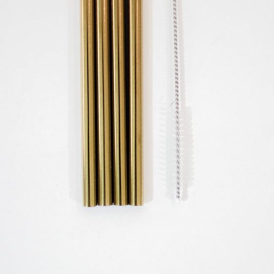 Gold Metal Straws- Set of 4 - KM Home
